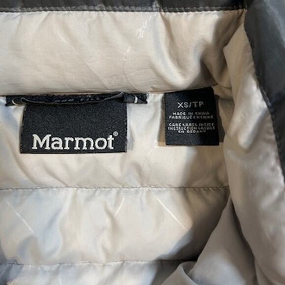MARMOT Grey Gray 800 Fill Down Puffer Vest Lightweight Quilted Women's Size XS - Picture 2 of 13